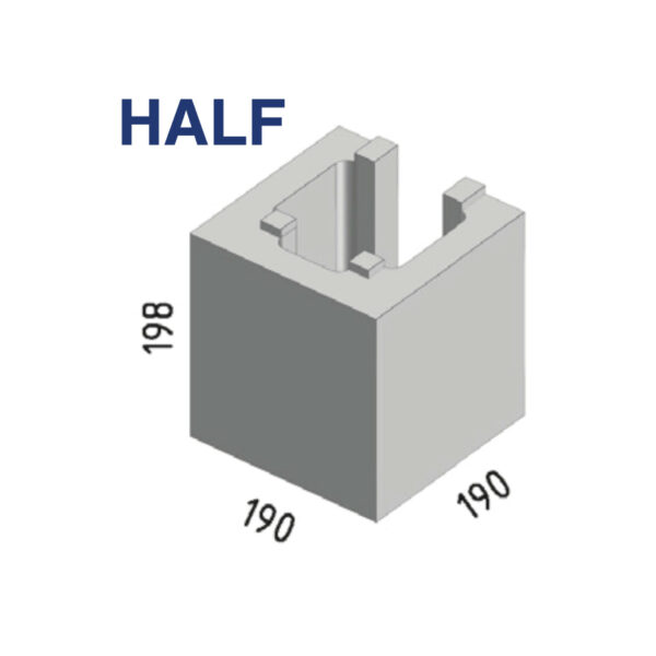 Grey Easy Lock Block - Half Block