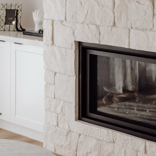 Dry Stacked | Limestone | Fireplace Close up
