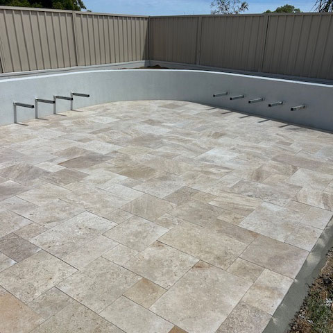 Classic Blend Travertine French Pattern | All Seasons Yard Services2